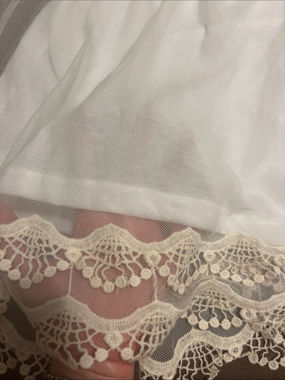 Ardene Ivory Mesh Crochet Racerback Tank Semi-Sheer Mini Dress - Picture 7 of 12